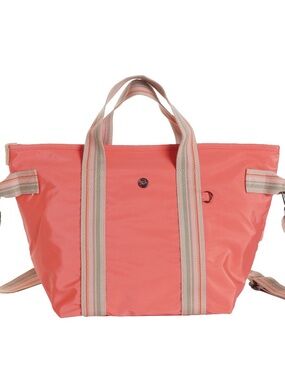 BOBO Stylish Coral Tote Bag with Striped Handles - Women